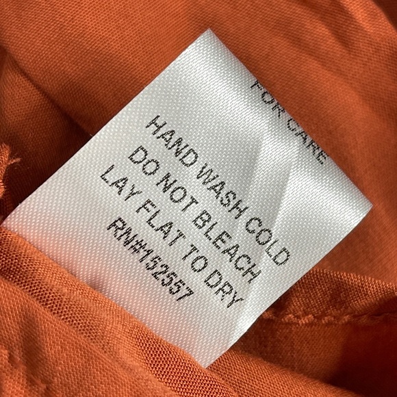 Böhme Embroidered Floral Rust Blouse Tie On Back Bohemian  Size Large - Picture 7 of 7